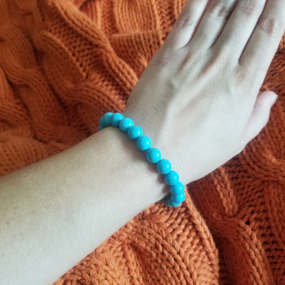 Handmade Genuine Turquoise Bracelet - Picture 2 of 4